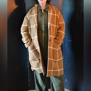 Tan Plaid Men's Coat